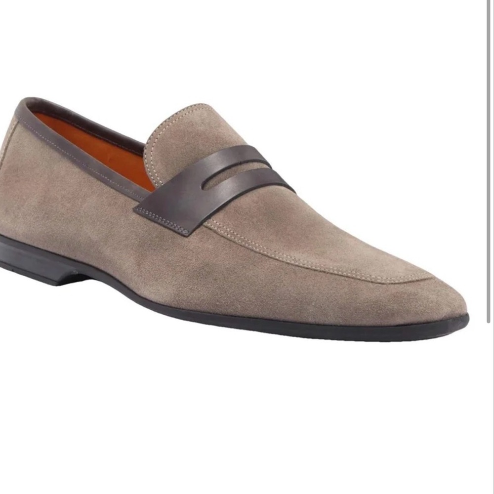 Magnanni Suede Loafers Taupe Grey Never Worn